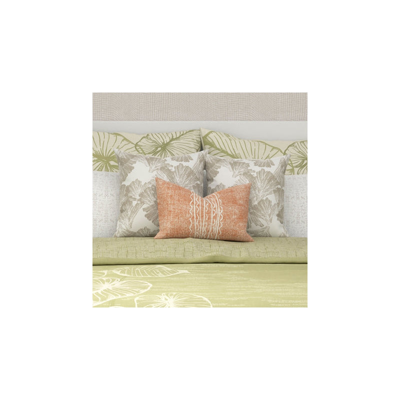 Taie d'oreiller lombaire Niho Tangerine, Orange abstrait