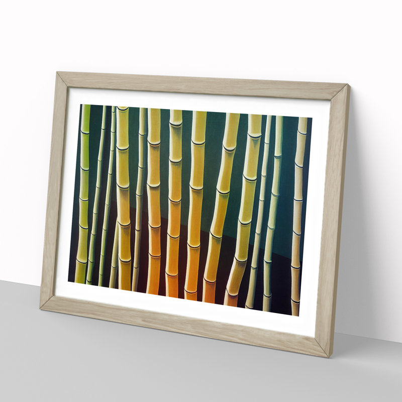 Fascinating Bamboo Forest - Single Picture Frame Print, 46cm H x 64cm W x 2cm D, Oak