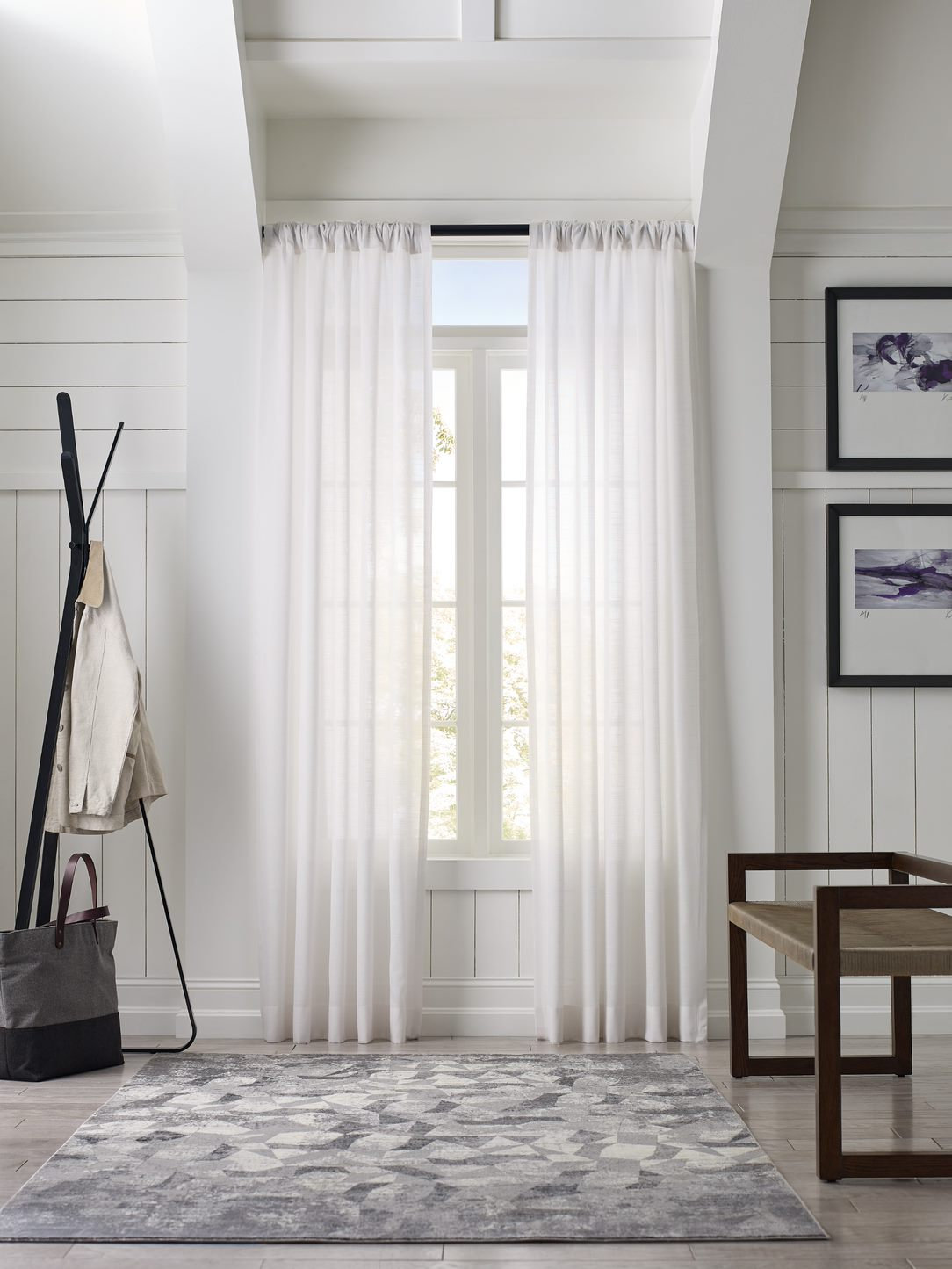 Sunbrella® Laurel Sheer Curtain, 50" W x 84" L