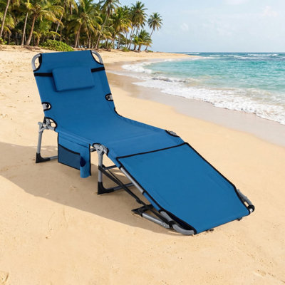 Portable Outdoor Tanning Sunbathing Chair With Face And Arm Cutout Holes For Beach Poolside Backyard Relaxation Use