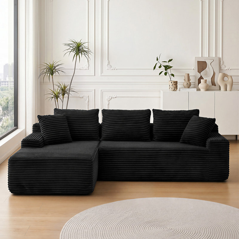 Canapé modulaire moderne en L rembourré sans os