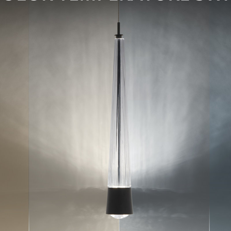 Luminaire suspendu linéaire à 3 lumières Quill, Noir