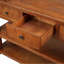 Console en bois de pin massif 48 po, table d'appoint moderne avec 3 tiroirs de rangement et 2 tablettes. Facile à assembler (brun)-1612037415