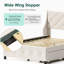 Queen Bed Frame With Storage And Minimalist Style - Metal Platform, No Noise, Box Spring Rubberwood Material Silent,