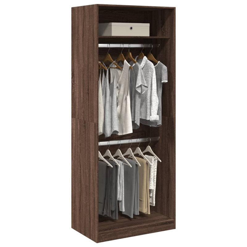 Artressia Manufactured Wood Wardrobe, Grey Sonoma, 80 x 50 x 200 cm