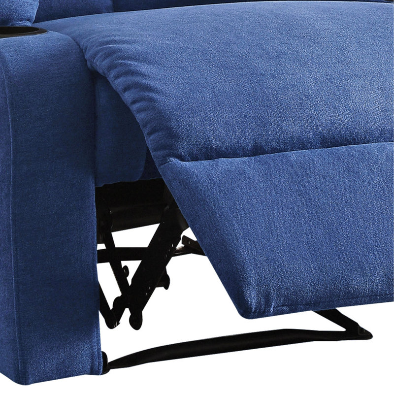 Fauteuil inclinable bleu avec porte-gobelet