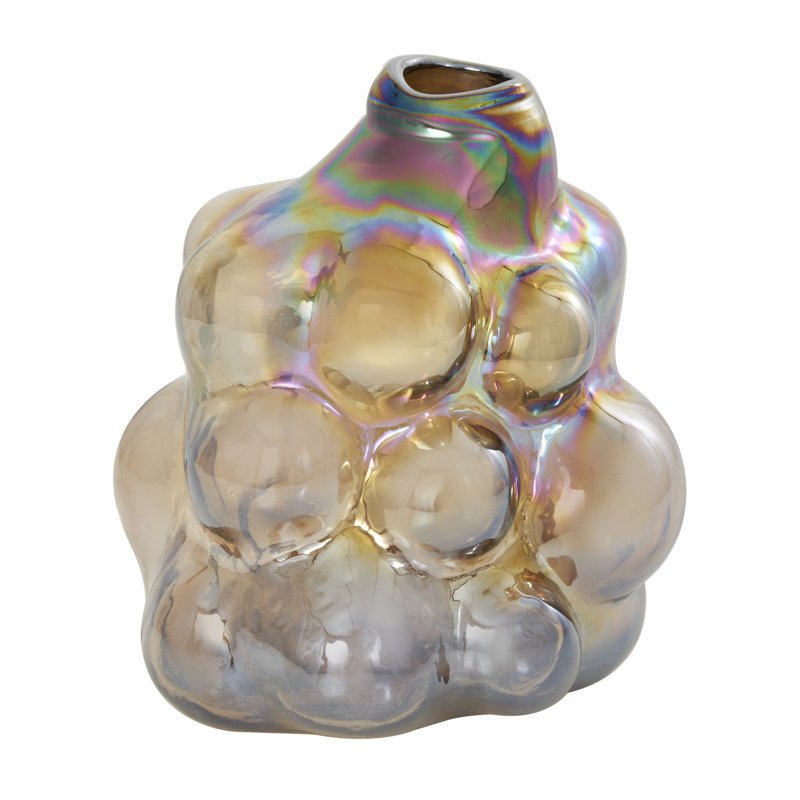 Vase de table en verre fait à la main Glenview, Brun