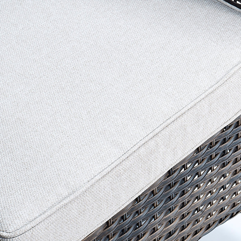Aluel Wicker Rattan Outdoor Lounge Chair, Beige