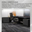 Bureau de direction en L gris clair luxueux moderne en forme de L avec prises de courant intégrées et tiroirs à verrouillage numérique par mot de passe-174884816-174884821