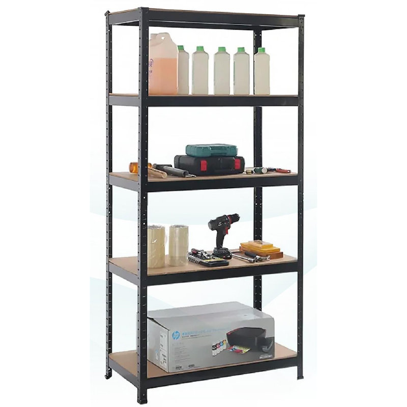 5 Tier Metal Shelving Adjustable Unit 180 H, Black