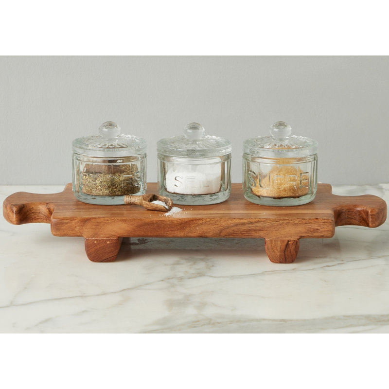 Normandy Wood Riser Footed Tray, Medium