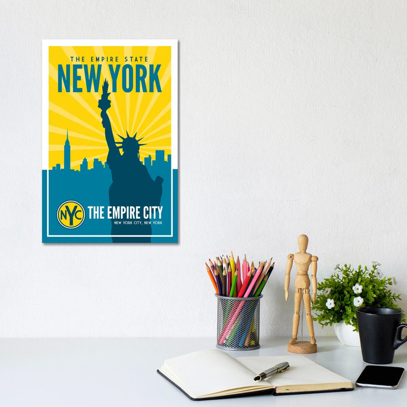 New York Empire State by Benton Park Prints - Wrapped Canvas Gallery-Wrapped Canvas Giclée, 20.32 cm H x 30.48 cm W