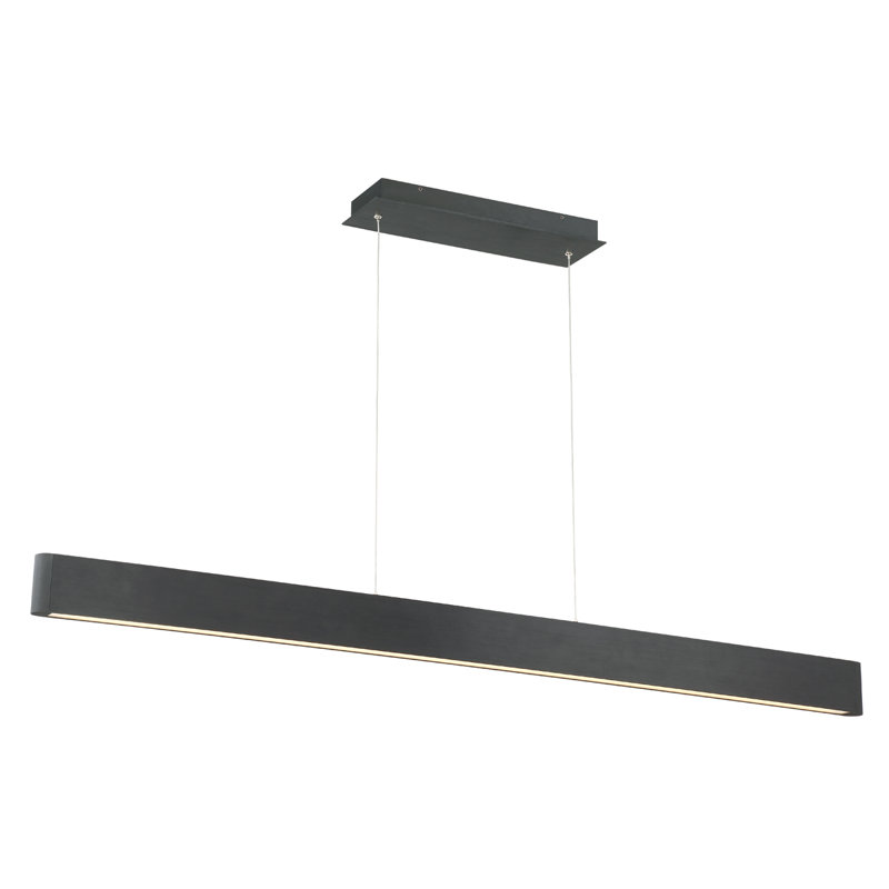 Logemann 1-Light Kitchen Island Linear Dimmable LED Pendant, Black, 54"