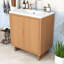 Meuble-lavabo simple autoportant en bois moderne avec portes à fermeture en douceur et lavabo en résine-1848250177