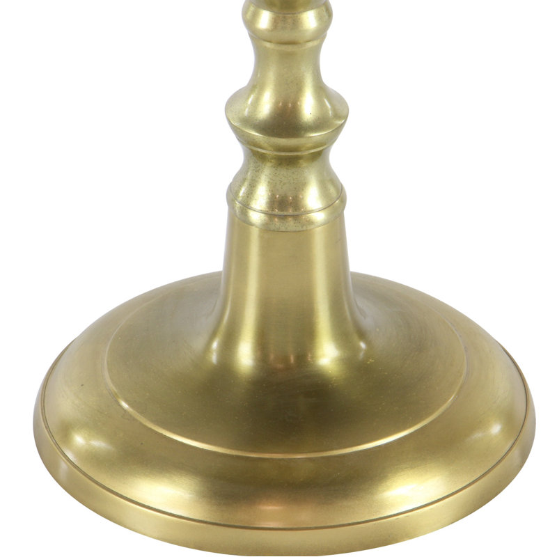 Gold Aluminum Round Pedestal Accent Table, 19"