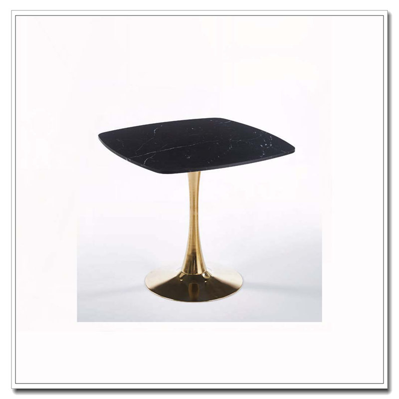 Square Dining Table 31.5 Inch, Black, 28.93"H x 31.5"L x 31.5"W