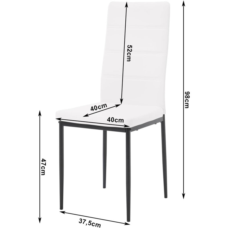 Obey 47cm H Upholstered Full Back Parsons Chair, White