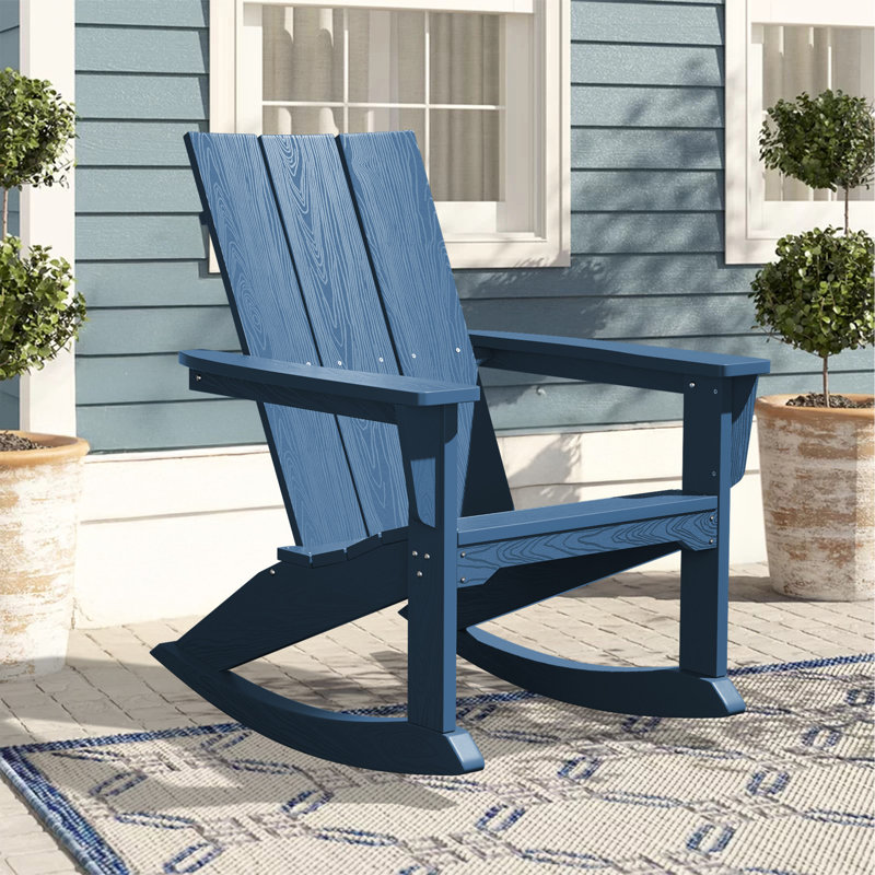 Chaise Adirondack berçante en PEHD Wolak, Marine