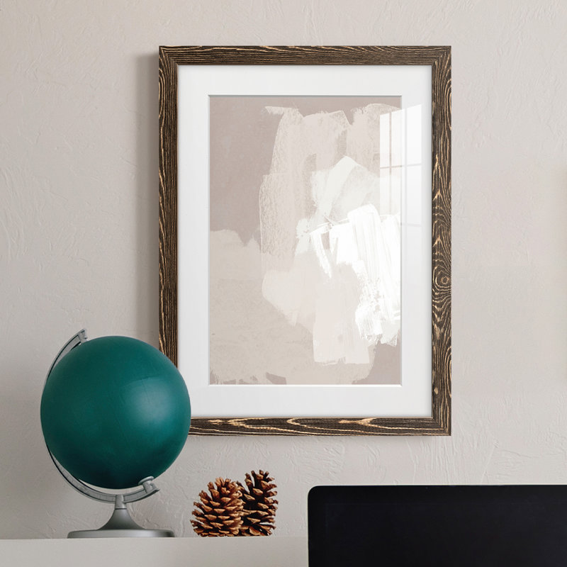 Cloud Slate II - peinture sur toile encadrée, Encadré de bois de noyer, H 24 po x l 20 po x P 1 po