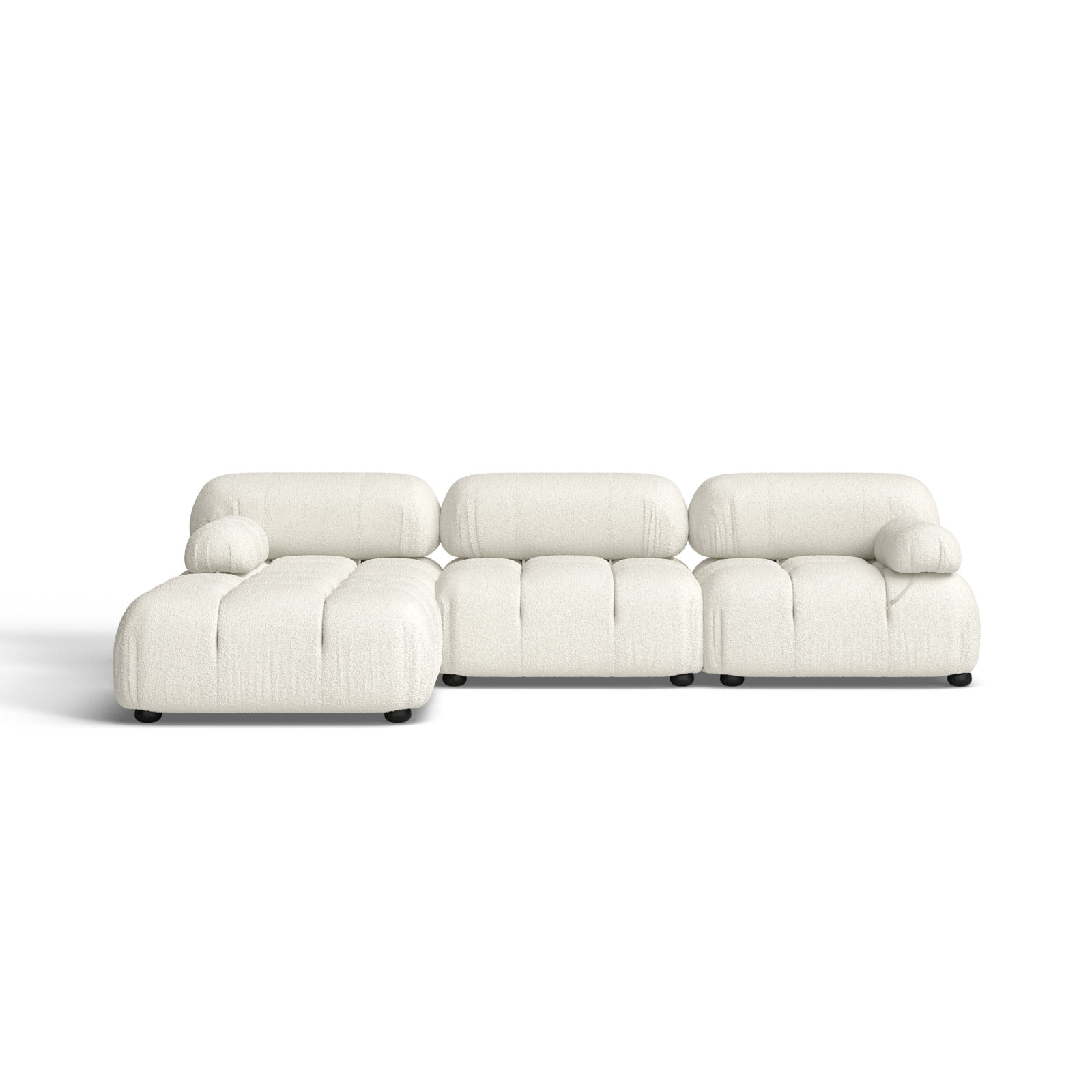 Sigma Modular Upholstered Reversible L-Sectional, Ivory Boucle