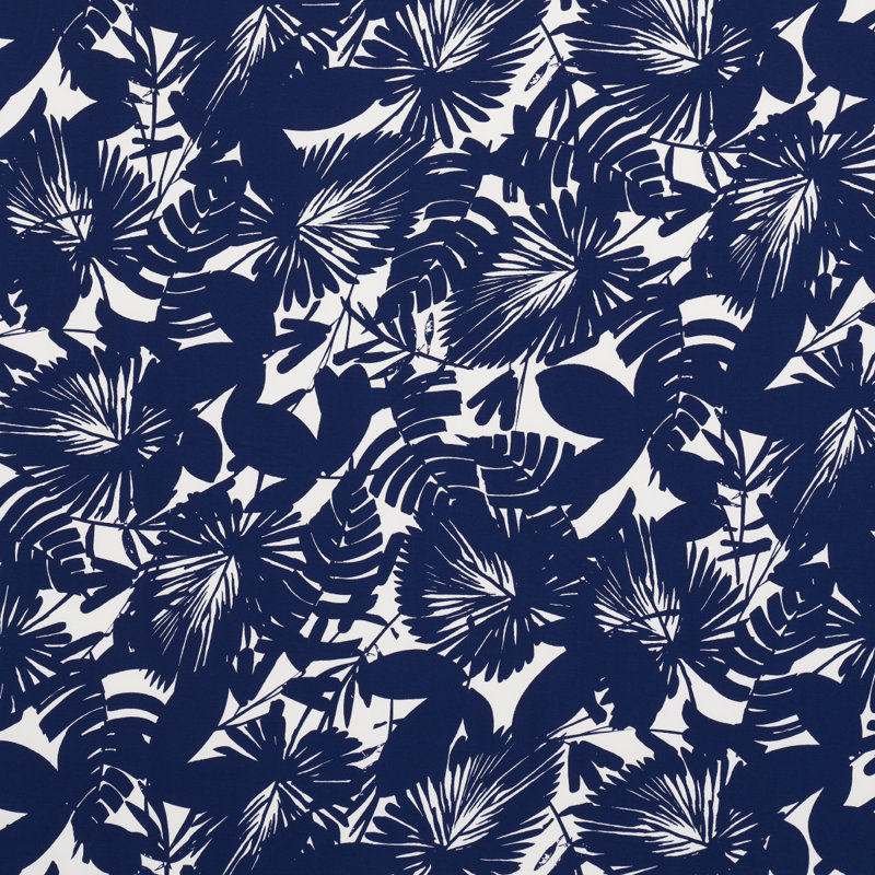 Schumacher x Trina Turk Palisades Palm Indoor/Outdoor Fabric, Indigo
