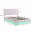 Lit tapissier double avec système de rangement hydraulique et lumière DEL, lit plateforme moderne avec prises et ports USB, blanc-1049824877-1049824876