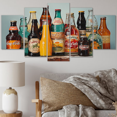 Pop Art 1950S Cocktail Emotion V - Food & Beverage Canvas Print - 5 Panels