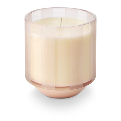 Verre à rayures gravées en pin rose