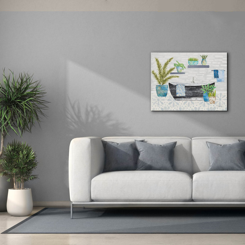  «Botanical Bathroom 1» par Courtney Prahl, art mural sur toile, 34 po x 26 po, H 26 po x l 34 po