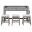 Ensemble de table de salle à manger 4 pièces pour 3 personnes, ensemble de table de cuisine et chaises avec 3 tiroirs de rangement, idéal pour les petits espaces (gris clair)