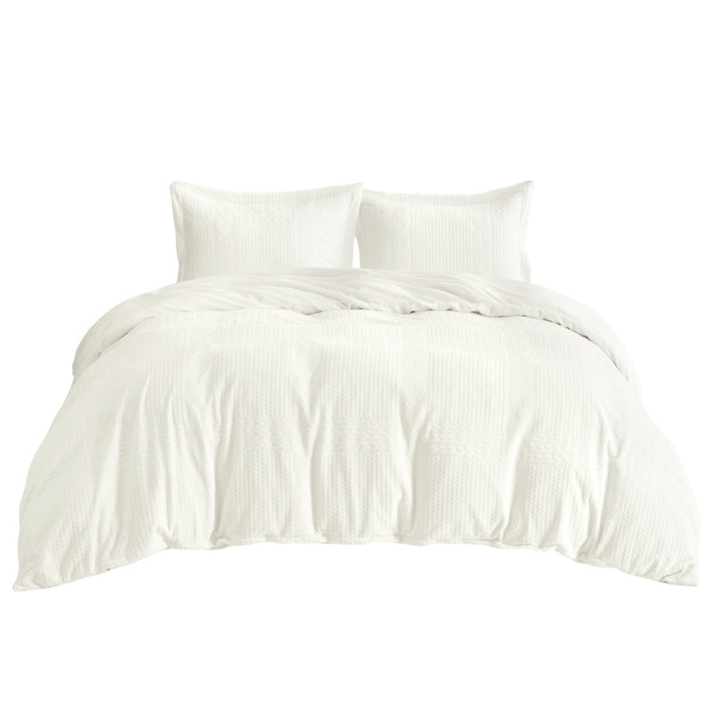 Bedsure Ultra Soft Plush Shaggy Duvet Cover Set, King Duvet Cover + 2 King Pillowcases, Cream White