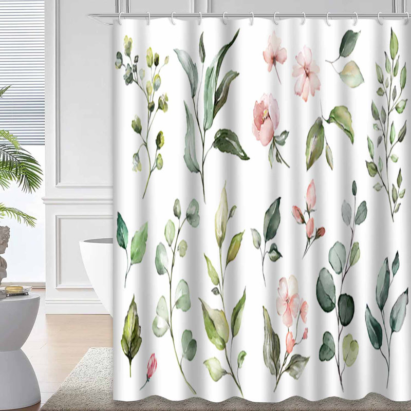 Rideau de douche imperméable avec 12 crochets Big Watercolor Wildflowers, L 72 po x l 72 po