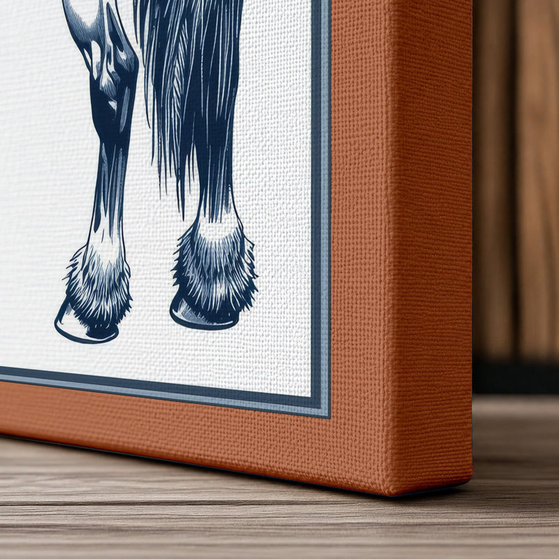 Classical Horse Study Japandi - Wrapped Canvas, 30x20 - 76.2 x 50.8 cm, Terracotta Border