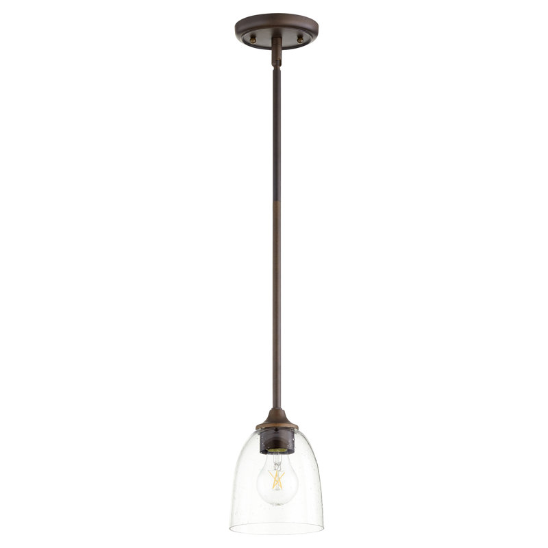 Luminaire suspendu pour dôme simple 1 lumières Brookview, Bronze huilé