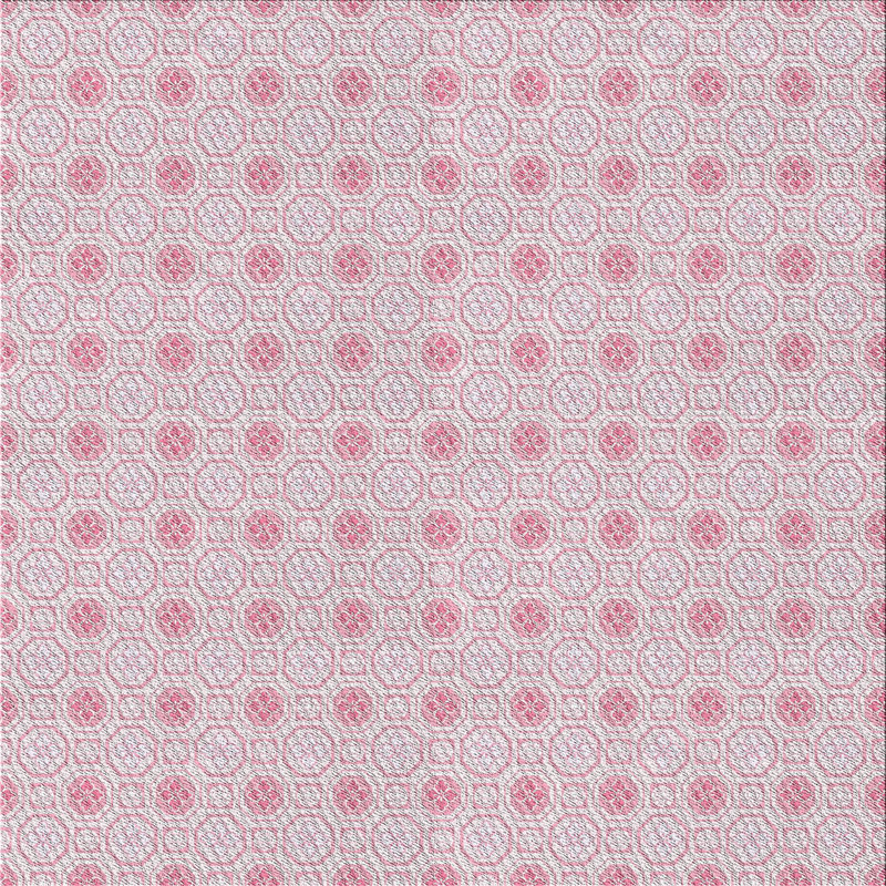 Tapis de zone rose à motif, Carré 7 pi