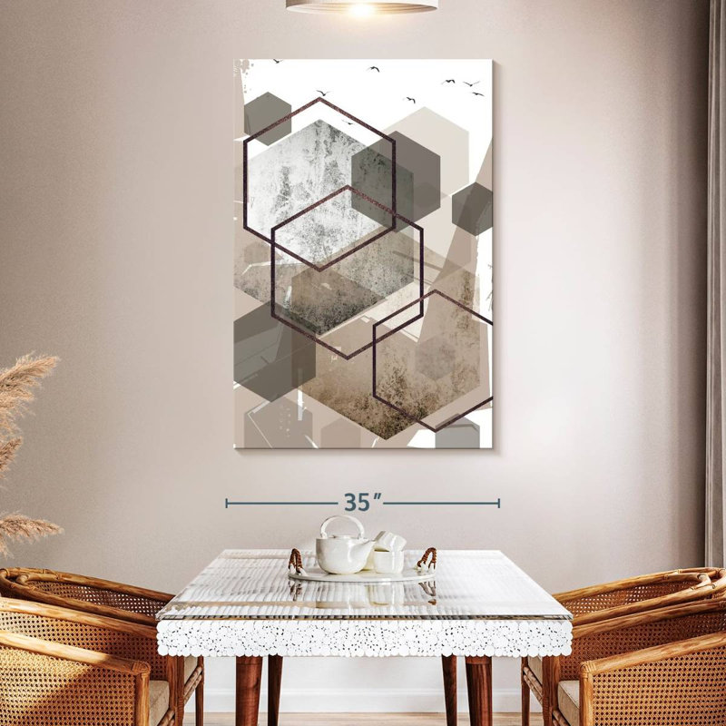 Avery Hexagons Beige I, 51" H x 34" W
