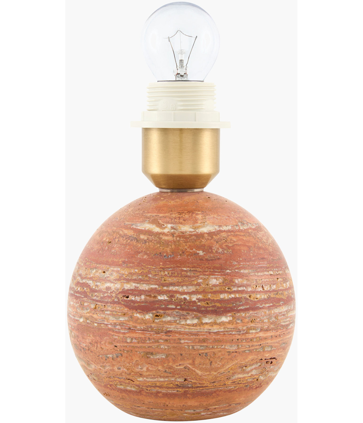 Chemise Travertine Table Lamp, Orange, Pleated Empire