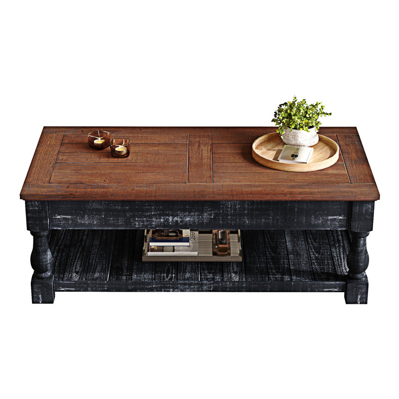 Table basse à plateau relevable avec rangement