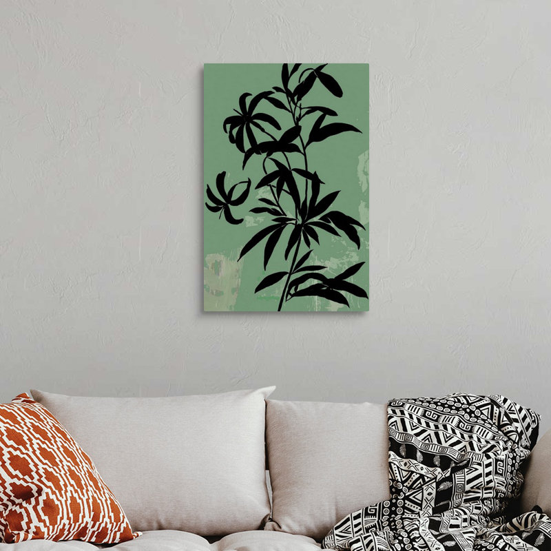 «Green Silhouette I», art mural sur toile, Toile tendue, H 30 po x l 20 po