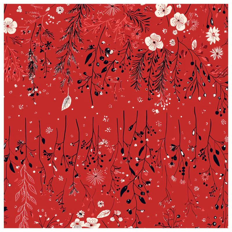 Couvre-lit matelassé à motif floral rouge toutes tailles, Lit simple
