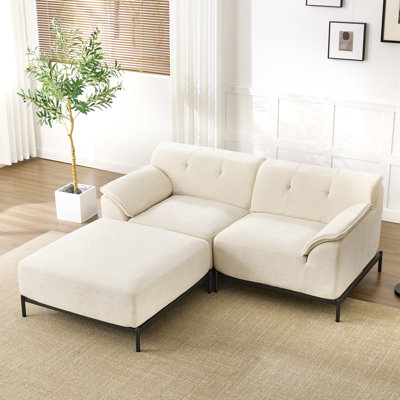 Modern Chenille Upholstered L-Shaped Modular Sofa