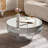 Round Coffee Table with Silver Mirror Crystal Edge Frame-153870615