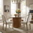 Logan 5-Piece Round Pedestal Dining Table Set With Upholstered Armless Dining Chairs