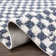 Reidsville Checkered Machine Woven Polyester Area Rug in Blue