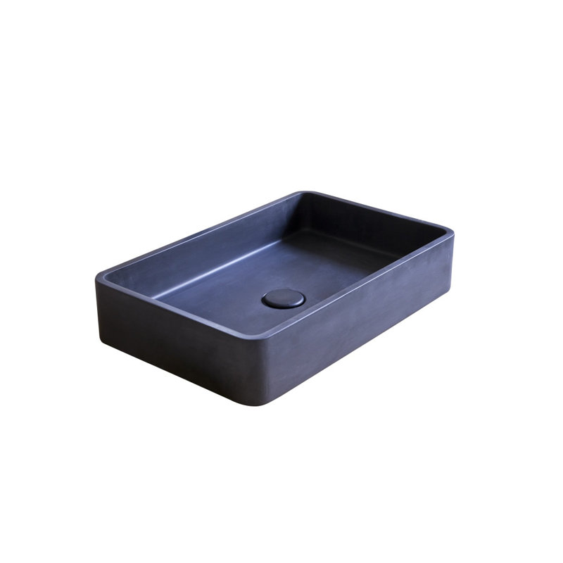 Iris Cream Terrazzo Bathroom Sink, Black