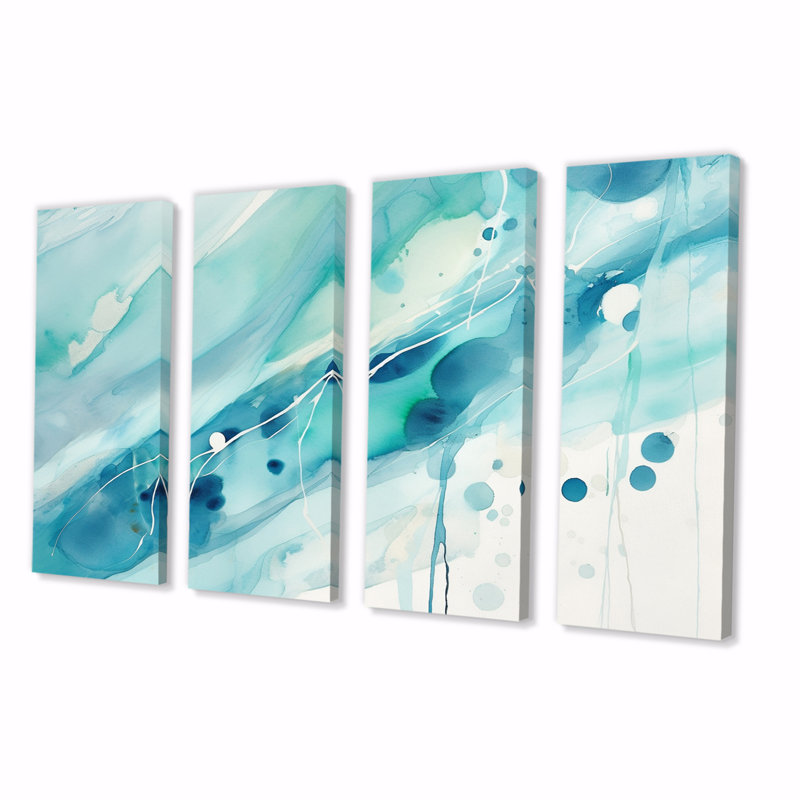 Turquoise Waves Impressions Of Infinity V 4 pièces