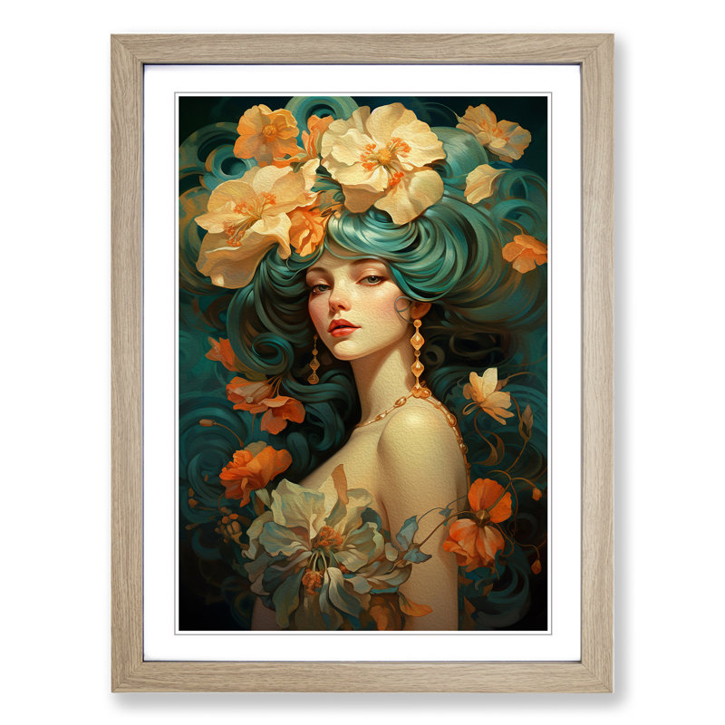 Single Picture Frame Print on Wood, 46cm H x 34cm W, Oak Framed