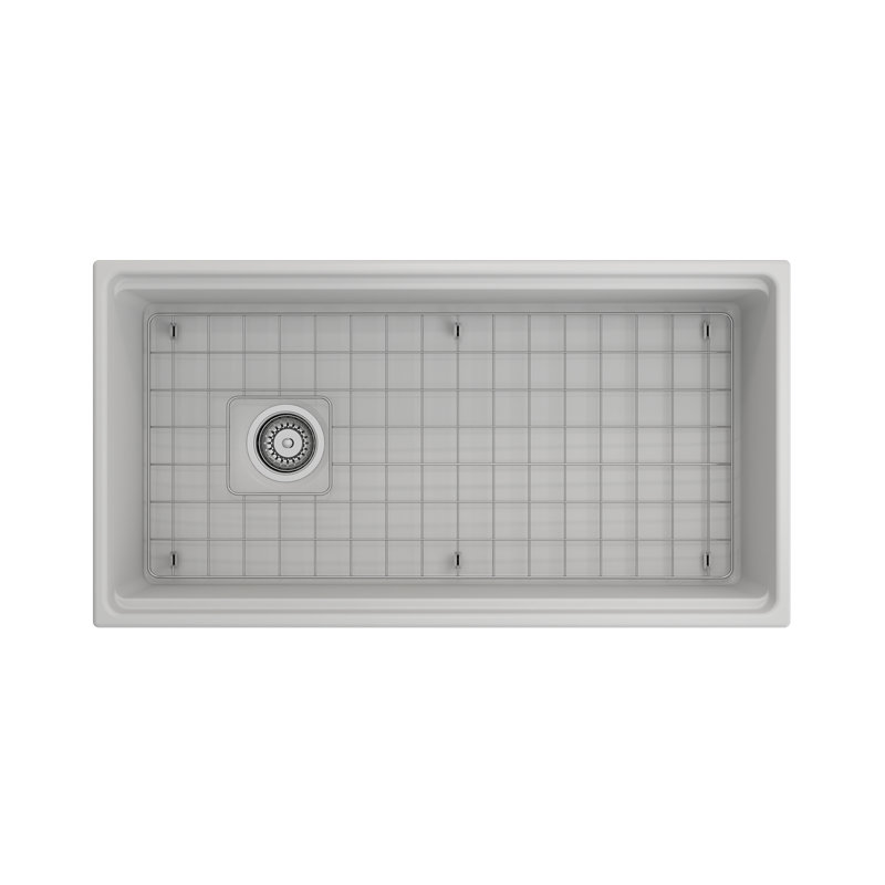 30'' L Single Basin Kitchen Sink, Matte White