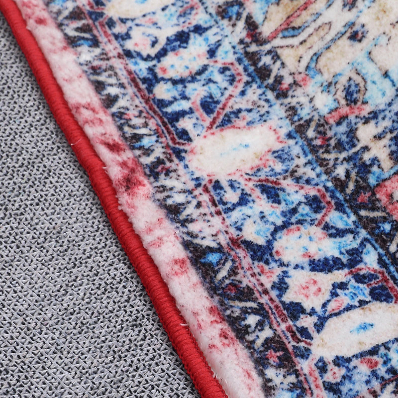 Vintage Farmhouse Boho Area Rug - Ultra Soft Washable Non-Slip Rug with Distressed Rustic Print for Living Room, Bedroom, Dining Room, Dorm, and Office