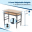 Établi réglable robuste de 48 po pour le garage, table d'atelier en bois d'hévéa avec patins en caoutchouc, poste de travail en bois franc, capacité de poids de plus de 2000 lb